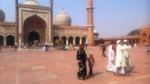 India, Delhi. Il piazzale interno alla Moschea Jama Masjid.