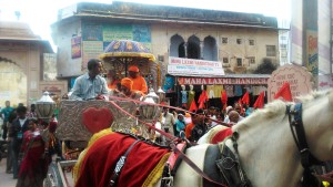 Pushkar, corteo di un raduno nazionale di pellegrini indù sostenitori del guru Maharshi.